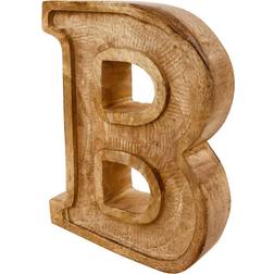 Geko Hand Carved Wooden Embossed Letter B