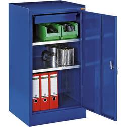 EUROKRAFTbasic Tool cupboard, with 1 drawer, 2 shelves, HxWxD 1000 x 500 x 500 mm, light grey RAL 7035