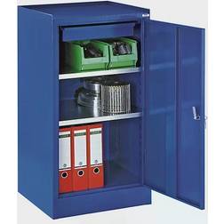 EUROKRAFTbasic Tool cupboard, with 1 drawer, 2 shelves, HxWxD 1000 x 500 x 500 mm, gentian blue RAL 5010