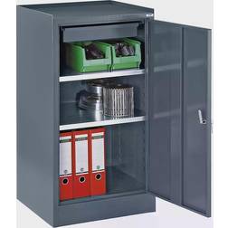 EUROKRAFTbasic Tool cupboard, with 1 drawer, 2 shelves, HxWxD 1000 x 500 x 500 mm, blue grey RAL 7031