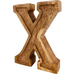 Geko Hand Carved Wooden Embossed Letter X