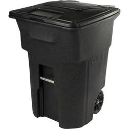 96 Gal. Black Trash Can with Wheels Attached Lid