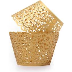 SUYEPER 100pcs Wrappers Artistic Cut Liner Baking Cup Muffin Case