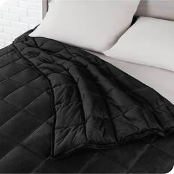 Bare Home 10lb Weighted Blanket for Kids 40 x60 Minky Fleece Black