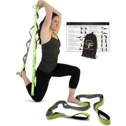 Gradient Fitness Stretch Yoga Strap Band Multi-loop Neoprene Padded Out 1.5 In. W x 8 Ft. Exercise Poster Travel Bag Home Workout