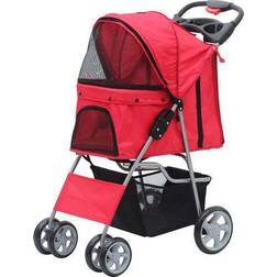 Pawise BARNVAGN FÖR HUND RÖD 68x46x100CM