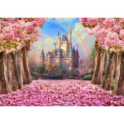 Younger Land Decals & Wall Decorations Spring Pink Sakura Flowers Castle Backdrop 7x5ft