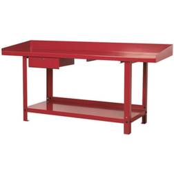 Loops 2m x 0.65m Steel Workbench & Lockable Draw Bottom Shelf Storage Work Station