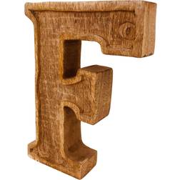 Geko Hand Carved Wooden Embossed Letter F