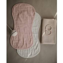 Mushie Muslin Burp Cloth Organic Cotton 2-Pack (Blush/Fog)