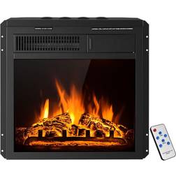 Costway 18" Electric Fireplace Insert Freestanding & Recessed Heater Black