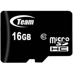 TeamGroup Flash-Speicherkarte (microSDHC/SD-Adapter inbegriffen) (microSDHC, 16GB, U1, UHS-I) Speicherkarte, Schwarz