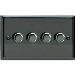 Varilight JIDP254 Classic Iridium Black 4 Gang 2-Way Push-On/Off LED Dimmer 0-120W V-Pro