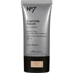 No7 Essentially Natural Foundation 40ml 3 Warm Ivory