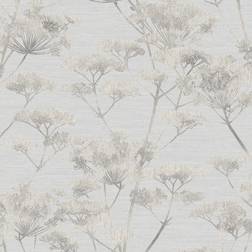 Boutique Serene Seed-Head Grey Floral Wallpaper