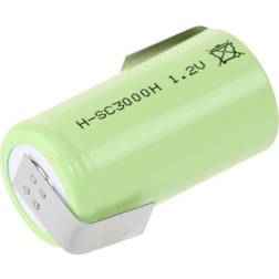 Mexcel -SC3000H Special-batteri Sub-C Tåler høj temperatur, Z-loddefane, Flat-Top NiMH 1.2 V 3000 mAh