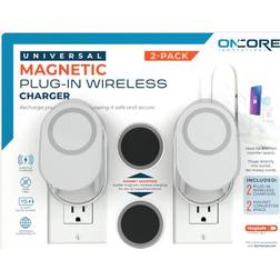 Oncore Universal Magnetic Plugin Wireless Phone Charger (2 Pack)