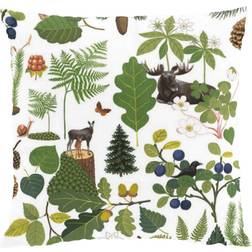Arvidssons Textil Skogsliv Kuddöverdrag Grön, Vit (47x47cm)