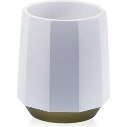 Versa Vaso De Baño Blanco Y Dorado 8.4 x 8.4 x 10 cm