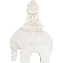 Dkd Home Decor Ældet overflade Elefant Hvid Orientalsk Magnesium Dekorationsfigur