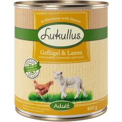 Lukullus 24x400g Adult Fjerkræ & Lam Kornfri Naturkost hundefoder