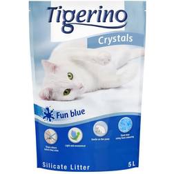 Tigerino Ekonomipack: 6 5 l Crystals kattsand Fun - blått
