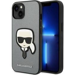 Karl Lagerfeld KLHCP14MSAPKHG iPhone 14 Plus 6,7 srebrny/silver hardcase Saffiano Karl`s Head Patch