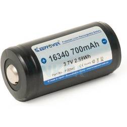 Keeppower Keeppower 16340 RCR123 3,7 volt Li-Ion batteri 700 mAh med sikkerhedskredsløb