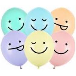 PartyDeco Latex balloons funny smiley pastel 50pcs