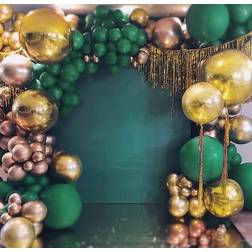 Gold Green Balloon Arch Garland Kit-Dark Green Balloon Metallic Gold Balloon 155Pcs for Birthday,Gender Reveal,Baby Shower,Wedding,Graduation,Christmas and Holiday Party Decoration