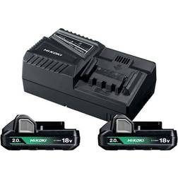 Hikoki HiKOKI Batteripakke 18V 2x2.0Ah Hurtiglader