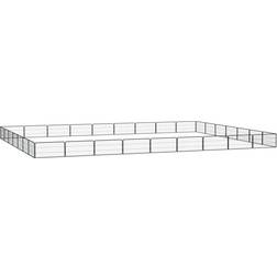vidaXL Hundbur 32 Paneler 100x50 cm Pulverlackerat Stål