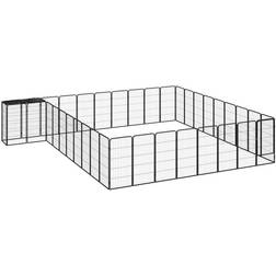 vidaXL Box Cani 38 Pannelli Nero 50x100 cm Acciaio Verniciato Polvere