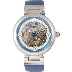Pearl Adelaide Automatik Skelettuhr Lederband Blau