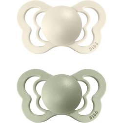 Bibs Couture Natural Rubber Size 1: 0 months tétine Ivory Sage 2 pcs