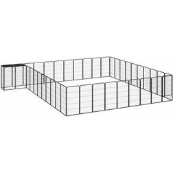 vidaXL Box Cani 42 Pannelli Nero 50x100 cm Acciaio Verniciato Polvere