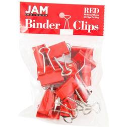 Jam Paper Colored Binder Clips, Capacity, Red, 15/Pack 339BCRE