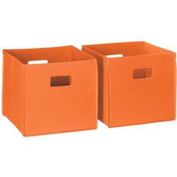 RiverRidge Home 10 in. H W D Orange Fabric Cube Storage Bin 2-Pack