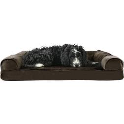 FurHaven Plush & Suede Sofa-Style Egg Crate Dog Bed