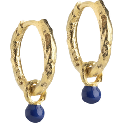 ENAMEL Copenhagen Belle Hoops - Gold/Blue