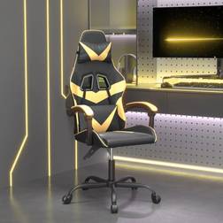 vidaXL Chaise gaming Noir et doré SimilicuirChaise Gamer Siège Gaming Fauteuil Gamer