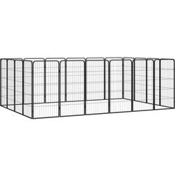 vidaXL 20-Panel Dog Playpen Black