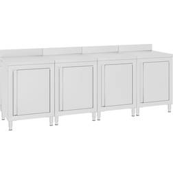 vidaXL Table de travail commerciale avec armoire 240x60x96 cm Inox