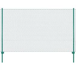 vidaXL Clôture En Grillage Métallique Avec Poteaux Panneau 25x1.5 m Vert