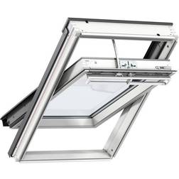 Velux Pivåhängd Vitmålad Furu Aluminium Vendevindue Vindue med 3-lags glas Højde 140cm