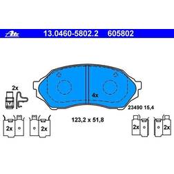 ATE Bromsbeläggssats, skivbroms 13.0460-5802.2