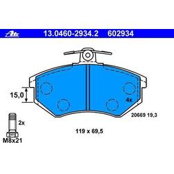 ATE 13.0460-2934.2 bromsbeläggsats, skivbroms