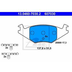 ATE 13046070302 bromsbeläggsats skivbroms
