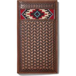 Ariat Mens Rodeo Multi Embroidered Inlay Wallet - Tan