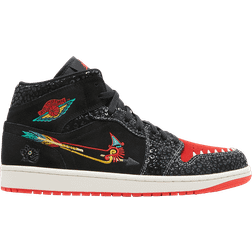 NIKE Air Jordan 1 Mid SE Siempre Familia - Black/Sail/Roma Green/Chile Red